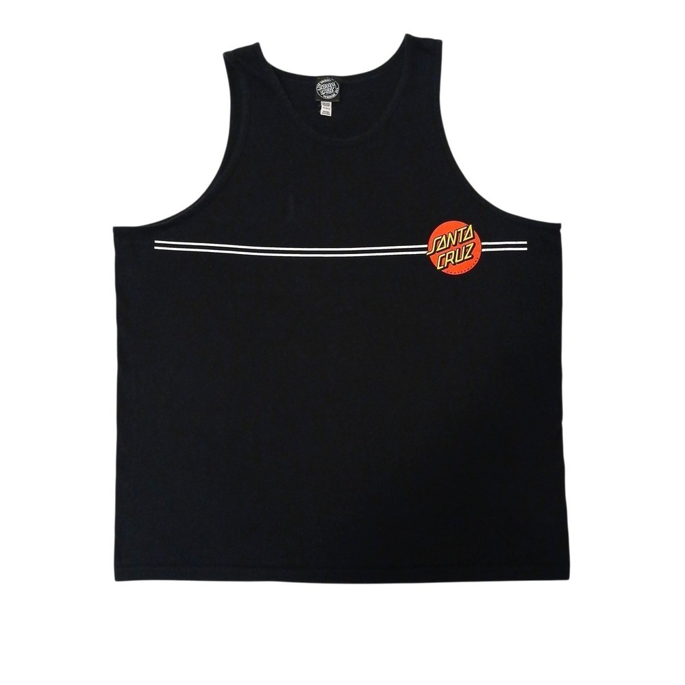 Santa Cruz Skateboards Tank Top 2XL Classic Dot Black Graphic Sleeveless Cotton